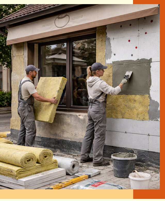 Утепление кафе в Борисоглебске от 4370 руб/м2 — комплексно под ключ | ТепломастерБрс